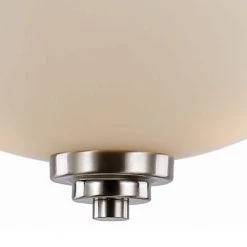 Mod Pod 13.5 in. 2-Light Brushed Nickel Semi Flush Mount Kitchen Ceiling Light Fixture with Frosted Glass Shade by Bel Air Lighting -GlowNest Shop brushed nickel bel air lighting flush mount lights 70527 bn 4f 1000