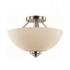 Mod Pod 13.5 in. 2-Light Brushed Nickel Semi Flush Mount Kitchen Ceiling Light Fixture with Frosted Glass Shade by Bel Air Lighting -GlowNest Shop brushed nickel bel air lighting flush mount lights 70527 bn 64 1000