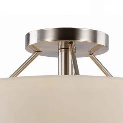 Mod Pod 13.5 in. 2-Light Brushed Nickel Semi Flush Mount Kitchen Ceiling Light Fixture with Frosted Glass Shade by Bel Air Lighting -GlowNest Shop brushed nickel bel air lighting flush mount lights 70527 bn c3 1000