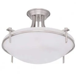 Vitalian 21 in. 3-Light Brushed Nickel Semi Flush Mount Kitchen Ceiling Light Fixture with Marbleized Glass Shade by Bel Air Lighting -GlowNest Shop brushed nickel bel air lighting flush mount lights 8172 bn 1d 1000
