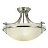 Vitalian 21 in. 3-Light Brushed Nickel Semi Flush Mount Kitchen Ceiling Light Fixture with Marbleized Glass Shade by Bel Air Lighting
