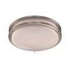 Barnes 9.5 in. 18-Watt Brushed Nickel Integrated LED Flush Mount Kitchen Ceiling Light Fixture with White Acrylic Shade by Bel Air Lighting
