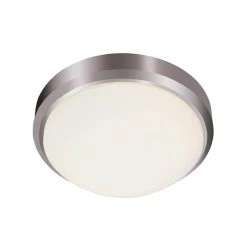Bliss 11 in. 21-Watt Brushed Nickel Integrated LED Flush Mount Kitchen Ceiling Light Fixture with Frosted Shade by Bel Air Lighting