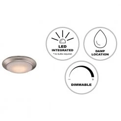 Vanowen 7.5 in. 13-Watt Brushed Nickel Integrated LED Flush Mount Kitchen Ceiling Light Fixture by Bel Air Lighting -GlowNest Shop brushed nickel bel air lighting flush mount lights led 30016 bn e1 1000