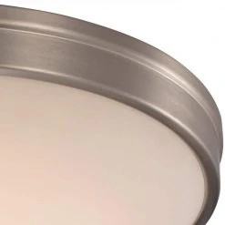 15 in. 24-Watt Equivalent Brushed Nickel Integrated LED Flush Mount Kitchen Ceiling Light Fixture by Bel Air Lighting -GlowNest Shop brushed nickel bel air lighting flush mount lights led 30081 bn 4f 1000
