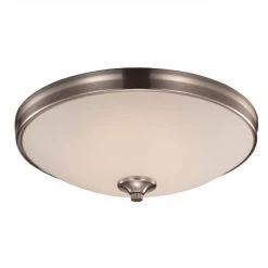 15 in. 24-Watt Equivalent Brushed Nickel Integrated LED Flush Mount Kitchen Ceiling Light Fixture by Bel Air Lighting