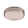 Barnes 9.5 in. 1-Light Brushed Nickel CFL Flush Mount Kitchen Ceiling Light Fixture with White Acrylic Shade by Bel Air Lighting