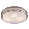 Barnes 17 in. 3-Light Brushed Nickel CFL Flush Mount Kitchen Ceiling Light Fixture with White Acrylic Shade by Bel Air Lighting -GlowNest Shop brushed nickel bel air lighting flush mount lights pl 10262 bn 64 1000