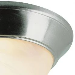 Athena 12 in. 1-Light Brushed Nickel CFL Flush Mount Kitchen Ceiling Light Fixture with Marbleized Glass Shade by Bel Air Lighting -GlowNest Shop brushed nickel bel air lighting flush mount lights pl 57700 bn c3 1000