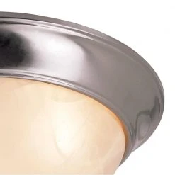Athena 16 in. 3-Light Brushed Nickel CFL Flush Mount Kitchen Ceiling Light Fixture with Marbleized Glass Shade by Bel Air Lighting -GlowNest Shop brushed nickel bel air lighting flush mount lights pl 57702 bn c3 1000