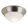 Bolton 12 in. 2-Light Brushed Nickel CFL Flush Mount Kitchen Ceiling Light Fixture with Frosted Glass Shade by Bel Air Lighting -GlowNest Shop brushed nickel bel air lighting flush mount lights pl 57703 bn 64 1000