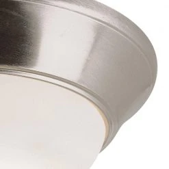 Bolton 12 in. 2-Light Brushed Nickel CFL Flush Mount Kitchen Ceiling Light Fixture with Frosted Glass Shade by Bel Air Lighting -GlowNest Shop brushed nickel bel air lighting flush mount lights pl 57703 bn c3 1000