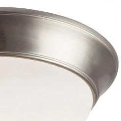 Bolton 16 in. 3-Light Brushed Nickel CFL Flush Mount Kitchen Ceiling Light Fixture with Frosted Glass Shade by Bel Air Lighting -GlowNest Shop brushed nickel bel air lighting flush mount lights pl 57705 bn c3 1000