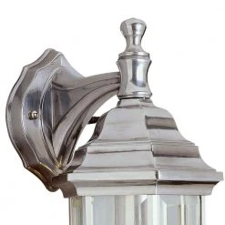 Cumberland 1-Light Brushed Nickel Outdoor Wall Light Coach Lantern with Clear Glass by Bel Air Lighting -GlowNest Shop brushed nickel bel air lighting outdoor sconces 4349 bn c3 1000