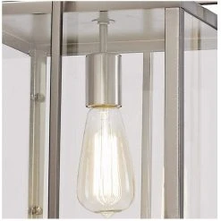 Eastwood II 10 in. 1-Light Brushed Nickel Hanging Mini Kitchen Pendant Light with Clear Glass Shade by Bel Air Lighting -GlowNest Shop brushed nickel bel air lighting pendant lights 10210 bn 40 1000