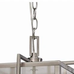 Eastwood II 12 in. 1-Light Brushed Nickel Hanging Mini Kitchen Pendant Light with Clear Glass Shade by Bel Air Lighting -GlowNest Shop brushed nickel bel air lighting pendant lights 10211 bn 4f 1000