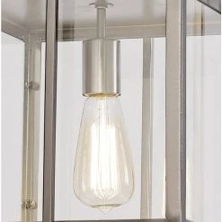 Eastwood II 12 in. 1-Light Brushed Nickel Hanging Mini Kitchen Pendant Light with Clear Glass Shade by Bel Air Lighting -GlowNest Shop brushed nickel bel air lighting pendant lights 10211 bn c3 1000