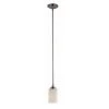 Mod Pod 1-Light Brushed Nickel Hanging Mini Kitchen Pendant Light with Frosted Glass Cylinder Shade by Bel Air Lighting -GlowNest Shop brushed nickel bel air lighting pendant lights 70520 bn 64 1000
