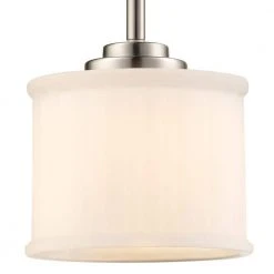 Cahill 1-Light Brushed Nickel Hanging Mini Kitchen Pendant Light with Frosted Glass Shade by Bel Air Lighting -GlowNest Shop brushed nickel bel air lighting pendant lights 70720 bn 4f 1000