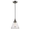 Jenny 1-Light Brushed Nickel Hanging Mini Kitchen Pendant Light with Clear Glass Shade by Bel Air Lighting -GlowNest Shop brushed nickel bel air lighting pendant lights pnd 1079 64 1000