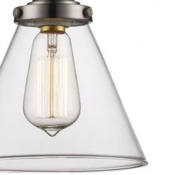 Jenny 1-Light Brushed Nickel Hanging Mini Kitchen Pendant Light with Clear Glass Shade by Bel Air Lighting -GlowNest Shop brushed nickel bel air lighting pendant lights pnd 1079 c3 1000
