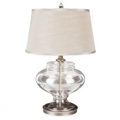 20.75 in. Brushed Nickel Table Lamp with Fabric Shade by Bel Air Lighting