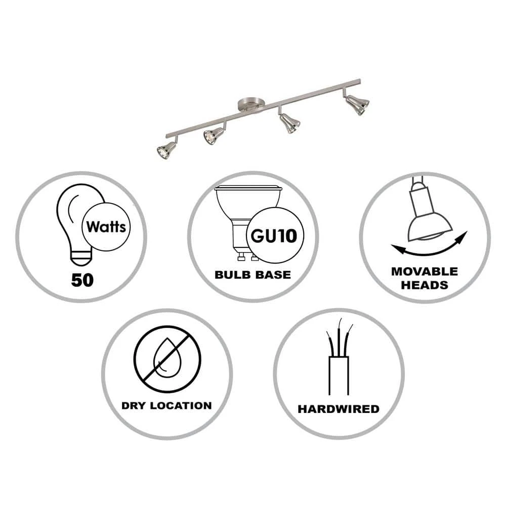 Renew 3.25 ft. 4-Light Brushed Nickel Track Lighting Kit by Bel Air Lighting 5 Renew 3.25 ft. 4-Light Brushed Nickel Track Lighting Kit by Bel Air Lighting - Image 3