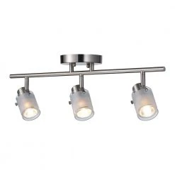 22.5 in. 3-Light Brushed Nickel Track Lighting Kit with Frosted Glass Shades by Bel Air Lighting -GlowNest Shop brushed nickel bel air lighting track lighting kits w 953 bn 1d 1000