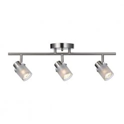 22.5 in. 3-Light Brushed Nickel Track Lighting Kit with Frosted Glass Shades by Bel Air Lighting