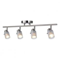 29 in. 4-Light Brushed Nickel Track Lighting Kit with Frosted Glass Shades by Bel Air Lighting -GlowNest Shop brushed nickel bel air lighting track lighting kits w 954 bn 4f 1000