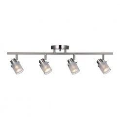 29 in. 4-Light Brushed Nickel Track Lighting Kit with Frosted Glass Shades by Bel Air Lighting