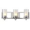 Odyssey 22 in. 3-Light Brushed Nickel Bathroom Vanity Light Fixture with Frosted Inner Glass Shade by Bel Air Lighting -GlowNest Shop brushed nickel bel air lighting vanity lighting 20043 64 1000