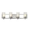 Odyssey 30 in. 4-Light Brushed Nickel Bathroom Vanity Light Fixture with Frosted Inner Glass Shade by Bel Air Lighting -GlowNest Shop brushed nickel bel air lighting vanity lighting 20044 64 1000