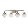Smith 4-Light Brushed Nickel Bathroom Vanity Light Fixture with Clear Glass Shades by Bel Air Lighting