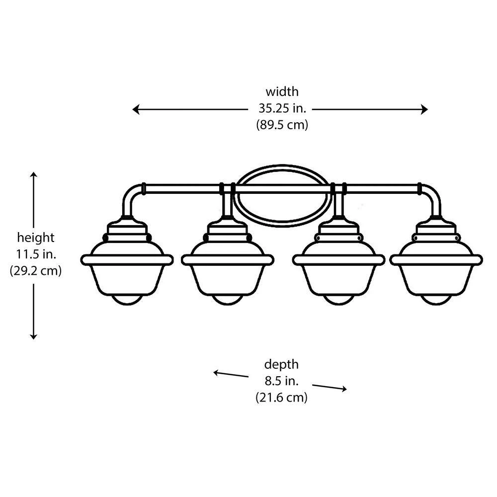 Smith 4-Light Brushed Nickel Bathroom Vanity Light Fixture with Clear Glass Shades by Bel Air Lighting 5 Smith 4-Light Brushed Nickel Bathroom Vanity Light Fixture with Clear Glass Shades by Bel Air Lighting - Image 3