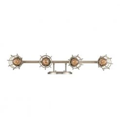 Solution 4-Light Brushed Nickel Bathroom Vanity Light Fixture with Metal Shades by Bel Air Lighting -GlowNest Shop brushed nickel bel air lighting vanity lighting 21194 bn 1d 1000