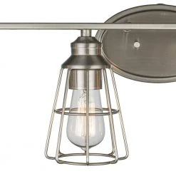 Solution 4-Light Brushed Nickel Bathroom Vanity Light Fixture with Metal Shades by Bel Air Lighting -GlowNest Shop brushed nickel bel air lighting vanity lighting 21194 bn 1f 1000