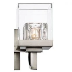 12.5 in. 2-Light Brushed Nickel Bathroom Vanity Light Fixture with Clear Glass Shades by Bel Air Lighting -GlowNest Shop brushed nickel bel air lighting vanity lighting 21232 bn c3 1000