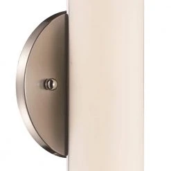 Jasper 30-Watt Brushed Nickel Integrated LED Wall Sconce Light Fixture with Round Frosted Glass by Bel Air Lighting -GlowNest Shop brushed nickel bel air lighting vanity lighting 21371 bn 4f 1000