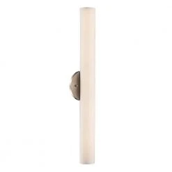 Jasper 30-Watt Brushed Nickel Integrated LED Wall Sconce Light Fixture with Round Frosted Glass by Bel Air Lighting