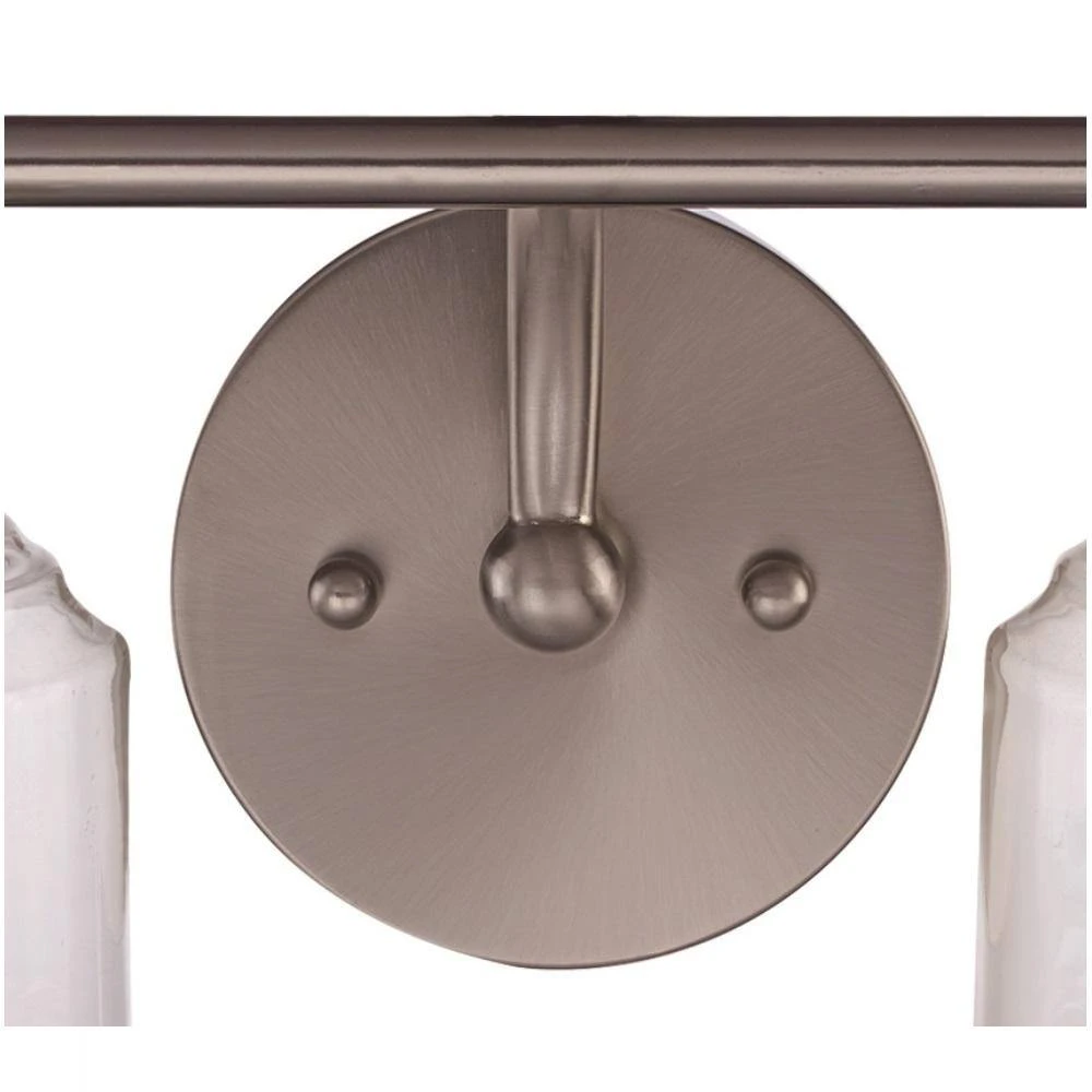 Agoura 14.25 in. 2-Light Brushed Nickel Bathroom Vanity Light Fixture with Clear Glass Shades by Bel Air Lighting 6 Agoura 14.25 in. 2-Light Brushed Nickel Bathroom Vanity Light Fixture with Clear Glass Shades by Bel Air Lighting - Image 4