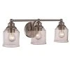Agoura 23 in. 3-Light Brushed Nickel Bathroom Vanity Light Fixture with Clear Glass Shades by Bel Air Lighting