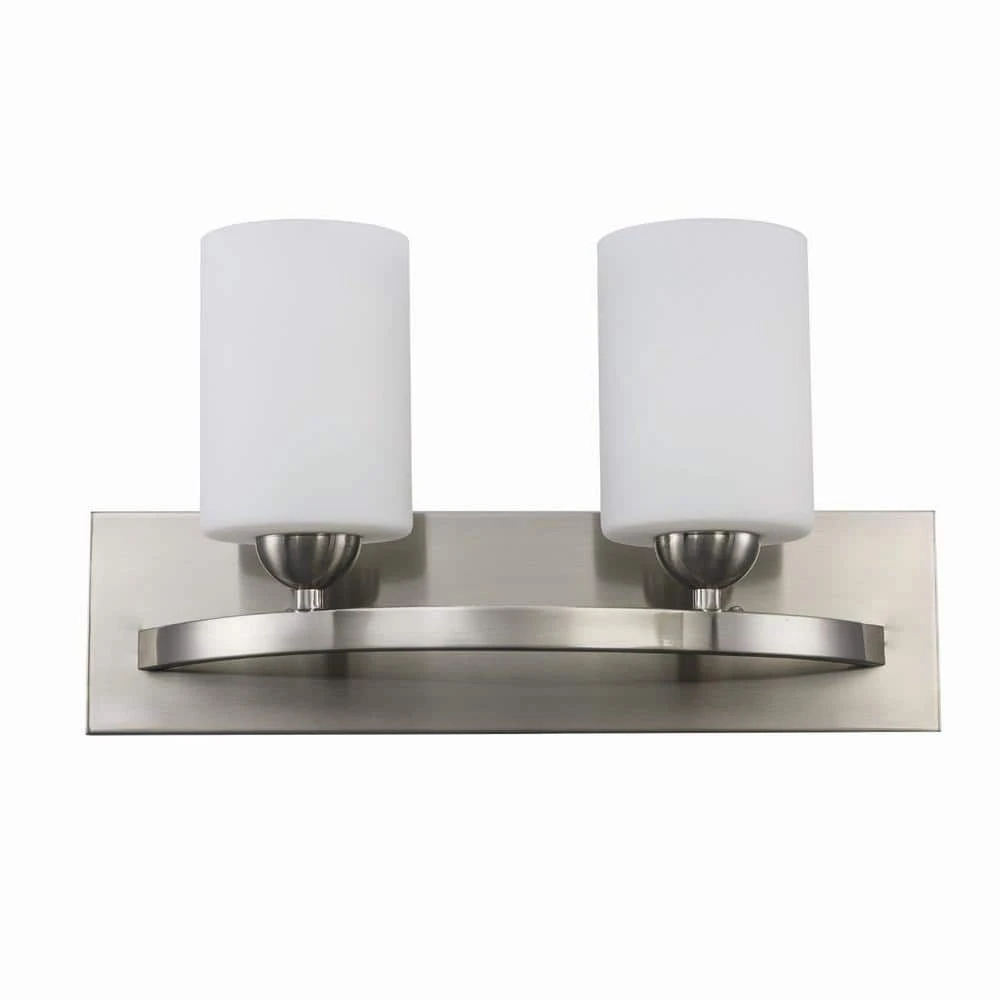 Moonlight 16.5 in. 2-Light Brushed Nickel Bathroom Vanity Light Fixture with Frosted Glass by Bel Air Lighting 11 Moonlight 16.5 in. 2-Light Brushed Nickel Bathroom Vanity Light Fixture with Frosted Glass by Bel Air Lighting - Image 9