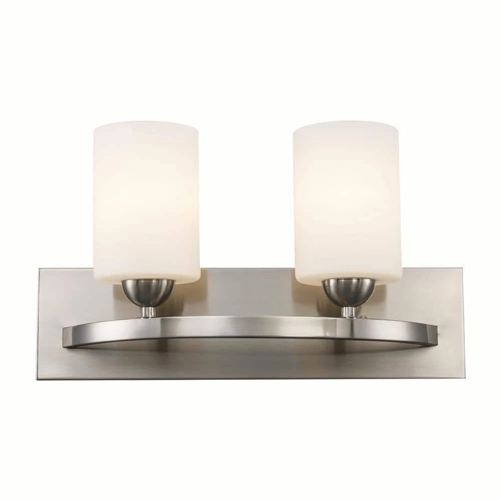 Moonlight 16.5 in. 2-Light Brushed Nickel Bathroom Vanity Light Fixture with Frosted Glass by Bel Air Lighting 3 Moonlight 16.5 in. 2-Light Brushed Nickel Bathroom Vanity Light Fixture with Frosted Glass by Bel Air Lighting