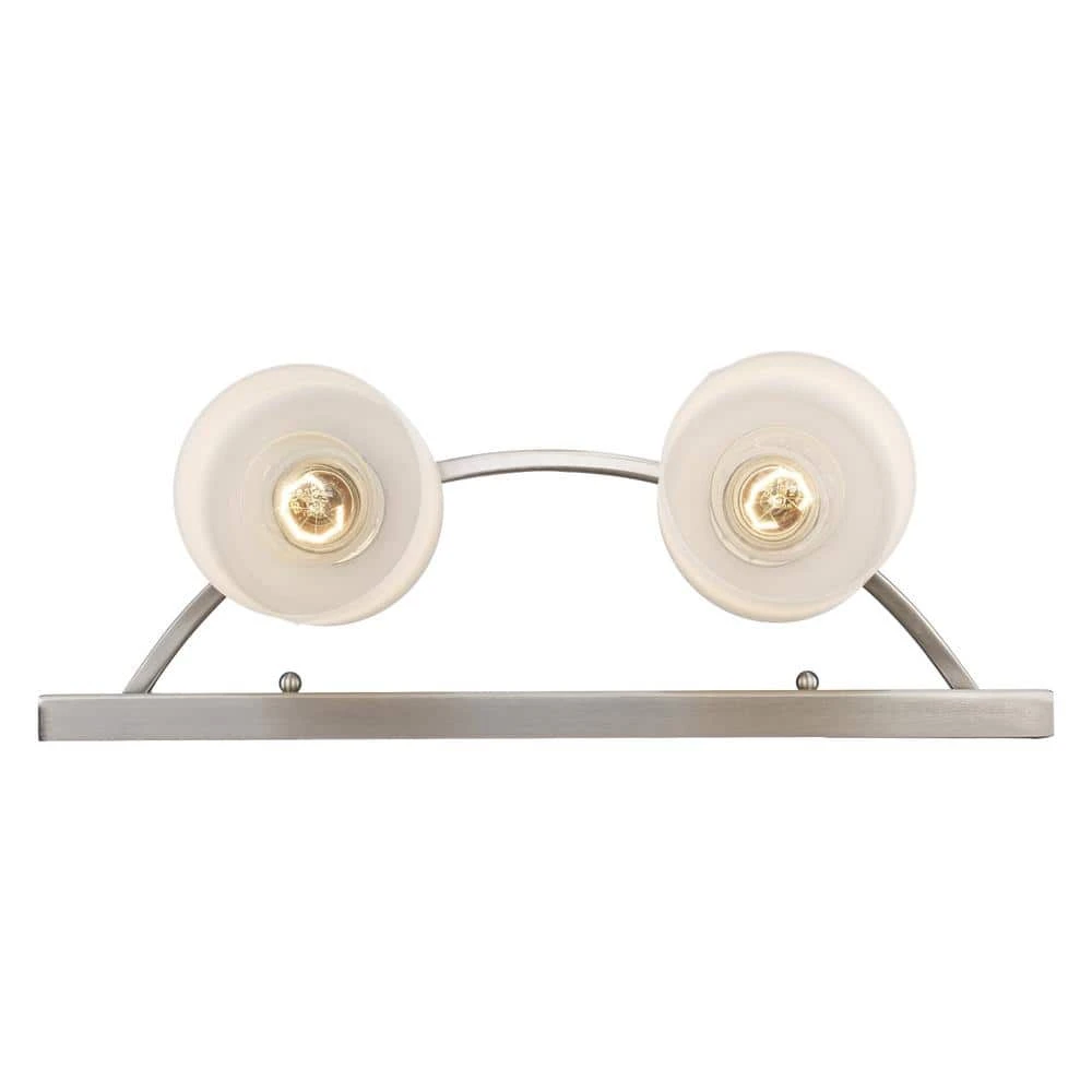 Moonlight 16.5 in. 2-Light Brushed Nickel Bathroom Vanity Light Fixture with Frosted Glass by Bel Air Lighting 8 Moonlight 16.5 in. 2-Light Brushed Nickel Bathroom Vanity Light Fixture with Frosted Glass by Bel Air Lighting - Image 6