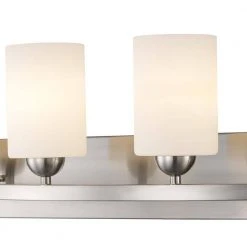 Moonlight 31 in. 4-Light Brushed Nickel Bathroom Vanity Light Fixture with Frosted Glass by Bel Air Lighting 17 Moonlight 31 in. 4-Light Brushed Nickel Bathroom Vanity Light Fixture with Frosted Glass by Bel Air Lighting -GlowNest Shop brushed nickel bel air lighting vanity lighting 22284 bn 4f 1000