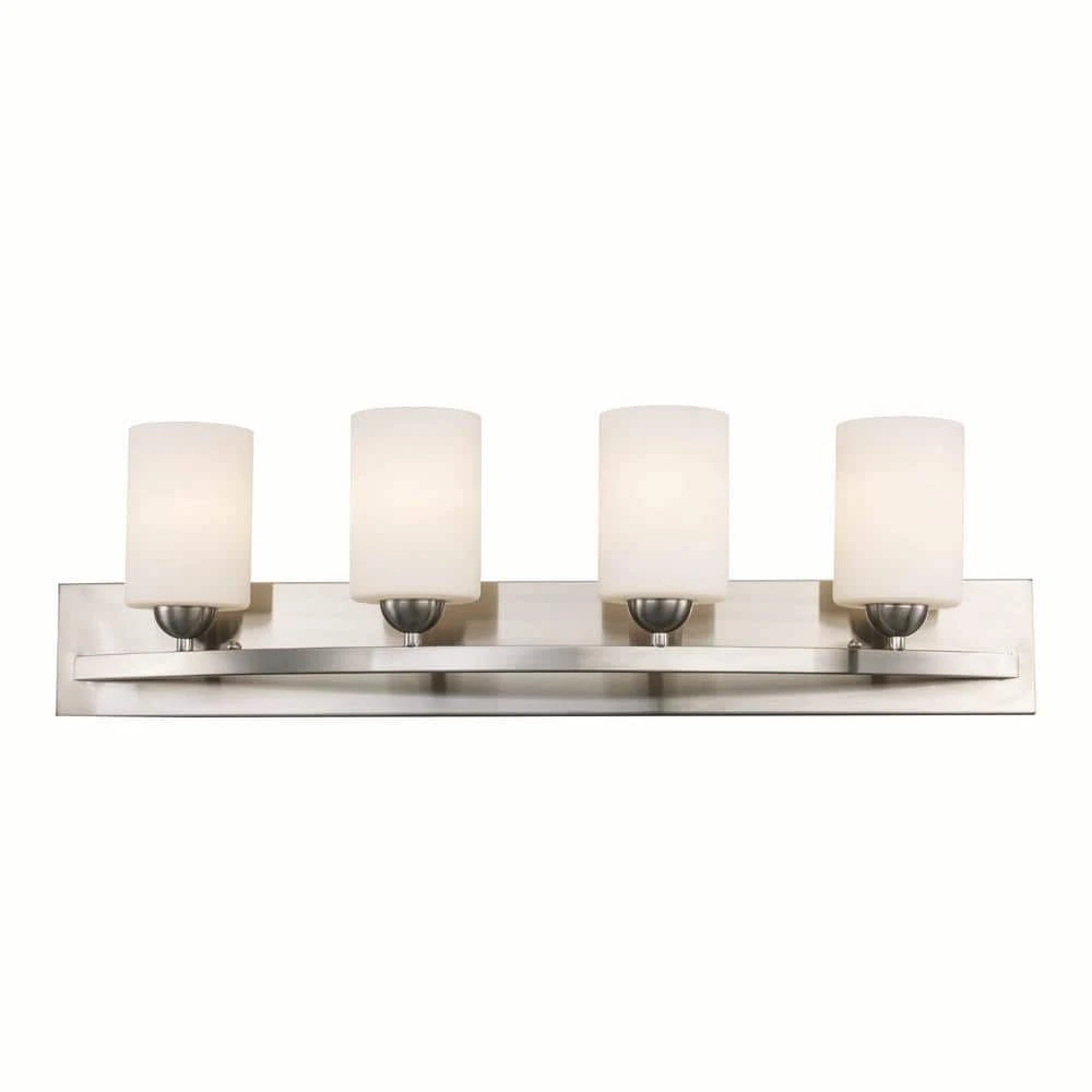 Moonlight 31 in. 4-Light Brushed Nickel Bathroom Vanity Light Fixture with Frosted Glass by Bel Air Lighting 3 Moonlight 31 in. 4-Light Brushed Nickel Bathroom Vanity Light Fixture with Frosted Glass by Bel Air Lighting