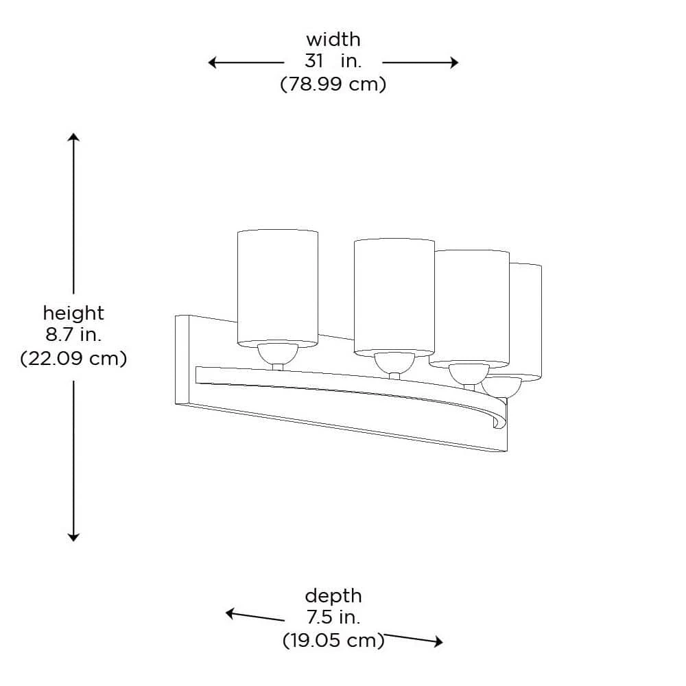 Moonlight 31 in. 4-Light Brushed Nickel Bathroom Vanity Light Fixture with Frosted Glass by Bel Air Lighting 6 Moonlight 31 in. 4-Light Brushed Nickel Bathroom Vanity Light Fixture with Frosted Glass by Bel Air Lighting - Image 4