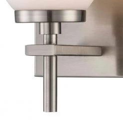 Oxnard 1-Light Brushed Nickel Wall Sconce Light Fixture with Frosted Glass by Bel Air Lighting -GlowNest Shop brushed nickel bel air lighting vanity lighting 22291 bn 44 1000