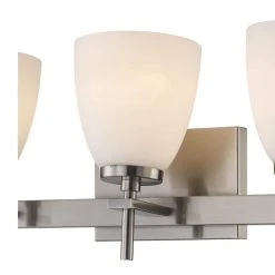Oxnard 19.5 in. 3-Light Brushed Nickel Bathroom Vanity Light Fixture with Frosted Glass by Bel Air Lighting -GlowNest Shop brushed nickel bel air lighting vanity lighting 22293 bn 1f 1000